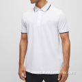 Ribbed Collar Knitted Cotton Polo Shirts